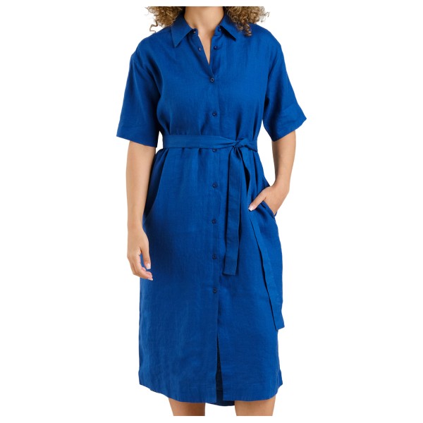 DEDICATED - Women's Shirt Dress Ripa Linen - Kleid Gr XS blau von Dedicated