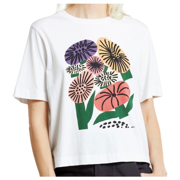DEDICATED - Women's T-Shirt Vadstena Memphis Flowers - T-Shirt Gr L weiß von Dedicated