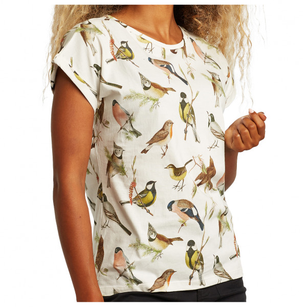 DEDICATED - Women's T-Shirt Visby Autumn Birds - T-Shirt Gr L beige von Dedicated