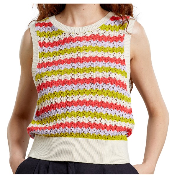 DEDICATED - Women's Top Oskarshamn Crochet Stripe - Top Gr L bunt von Dedicated