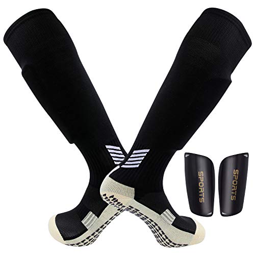 Dee Plus Erwachsene Fußball Schienbeinschoner+rutschfeste Fußball Socken Stutzenstrümpfe Set Sock Shin Guard Noppen Sohle Damen & Herren Socken Anti Rutsch Socken Stoppersocken Noppensocken knielänge Dee Plus Erwachsene Fußball Schienbeinschoner+rutschfeste Fußball Socken Stutzenstrümpfe Set Sock Shin Guard Noppen Sohle Damen & Herren Socken Anti Rutsch Socken Stoppersocken Noppensocken knielänge von Dee Plus