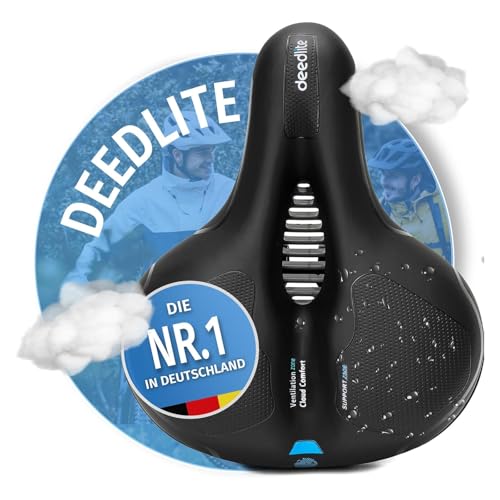 Fahrradsattel Cloud Comfort Pro Max Sattel - Endlich Schmerzfrei Radfahren Bequem Weich Memory Schaum Radsattel Mit Rotem Warnstreifen Cityradsättel Mountainbikesättel mit Federung Fahrradsattel Cloud Comfort Pro Max Sattel - Endlich Schmerzfrei Radfahren Bequem Weich Memory Schaum Radsattel Mit Rotem Warnstreifen Cityradsättel Mountainbikesättel mit Federung von Deedlite