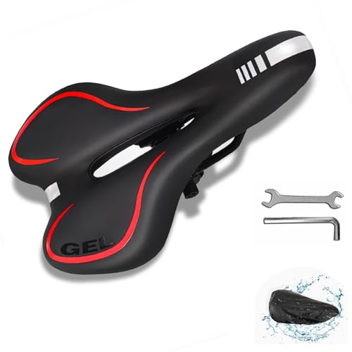 Cloud Comfort Speed 2.0 Sattel Herren Fahrradsattel Bequem Weich Memory Schaum Radsattel Mit Rotem Warnstreifen Cityradsättel Mountainbikesättel für Damen Kinder Cloud Comfort Speed 2.0 Sattel Herren Fahrradsattel Bequem Weich Memory Schaum Radsattel Mit Rotem Warnstreifen Cityradsättel Mountainbikesättel für Damen Kinder von Deedlite