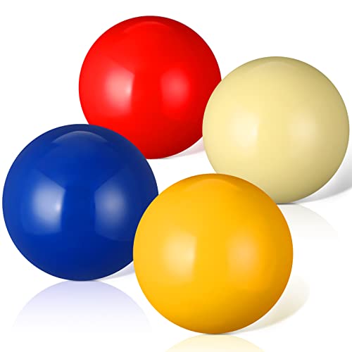 Deekin 4 Stück 40 mm Pallino für Bocce Ball Spiel Bunte Bocce Pallinos Pallino Ball Ersatz für Bocce Ball Spiel Petanque Spiel, Weiß Gelb Rot und Blau von Deekin