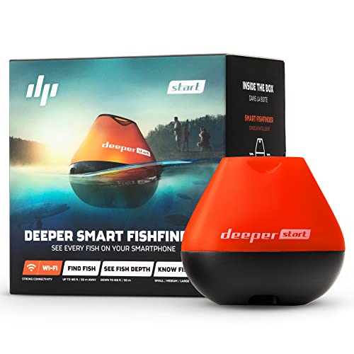 Deeper Start Smart Fischfinder Echolot auswerfbar - Tragbares Sonar für das Angeln vom Steg oder Ufer | Angelzubehör Gadget mit Kostenloser App von Deeper