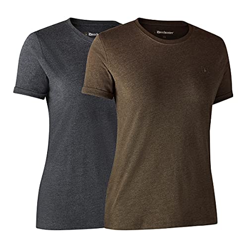 Deerhunter Damen Basic 2-Pack T-Shirt Abenteuer Grün Melange von Deerhunter