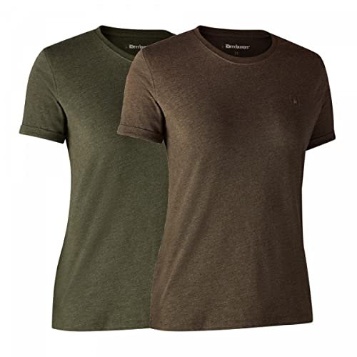 Deerhunter Ladies Basic 2-Pack T-Shirt Adventure GreenBrown Deerhunter Ladies Basic 2-Pack T-Shirt Adventure GreenBrown von Deerhunter