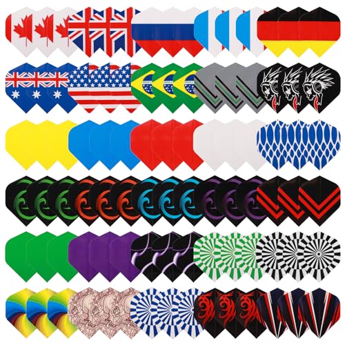 Deetenks 90 Stück Dart-Flights, 30 Sets, Standard-Flights, Ersatz-Federschwanz, Flügel, Dart-Zubehör Deetenks 90 Stück Dart-Flights, 30 Sets, Standard-Flights, Ersatz-Federschwanz, Flügel, Dart-Zubehör von Deetenks