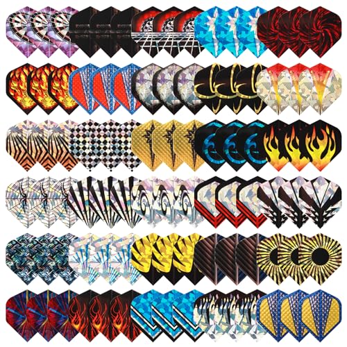 Deetenks 90 Stück Dart-Flights, 30 Sets, langlebig, Standard-PET- und Reflect-Dart-Flights, Ersatz-Federschwanzflügel für weiche Dartpfeile mit Stahlspitze Deetenks 90 Stück Dart-Flights, 30 Sets, langlebig, Standard-PET- und Reflect-Dart-Flights, Ersatz-Federschwanzflügel für weiche Dartpfeile mit Stahlspitze von Deetenks