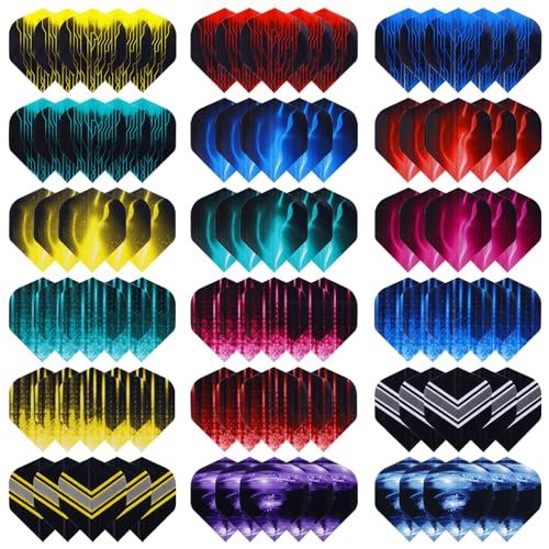 Deetenks 90PCS Dart Flights 18 Sets Durable Standard Dart Flights Replacement Feather Tail Wing for Soft Tip Steel Tip Darts Deetenks 90PCS Dart Flights 18 Sets Durable Standard Dart Flights Replacement Feather Tail Wing for Soft Tip Steel Tip Darts von Deetenks