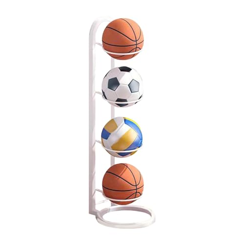 Basketball-Halter, Eisen-Volleyball-Präsentationsständer, mehrschichtiger Ball-Organizer, sicherer Ballhalter, Basketball-Aufbewahrung, Organizer, perfekt für Schlafzimmer, Wohnzimmer, Garage von Deewar