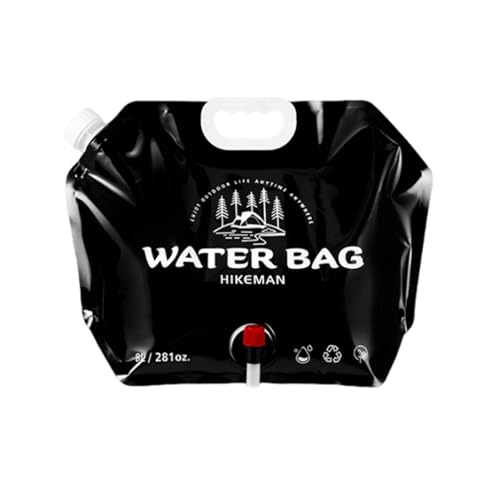 Deewar Wassertasche, faltbarer Wasserspeicherträger, 8 l, Camping-Wasserbehälter, tragbare Wasserkantine mit Wasserhahn, Wasserbehälter für Camping, große Kapazität, Outdoor-Reisen, Wandern von Deewar