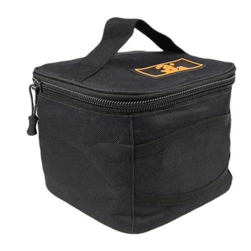 Fischrollenkoffer - Reißfeste Angelrolle Aufbewahrungstasche, Tragbare Oxford Tuch Quadratische Fischrolle Fall Reel Case Angelzubehör Tasche für Haken, Rollen, Köder, Zange, Schwarz , Refer to von Deewar