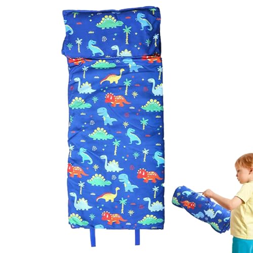 Kinder-Schlafsack – Polyester Mädchen Schlafsack Nickerchen Matte zum Wandern | Aufrollbares Design Reiseschlafsack mit Kissen und Decke für Tagespflege, Vorschule, Camping, Vorschule, Camping von Deewar