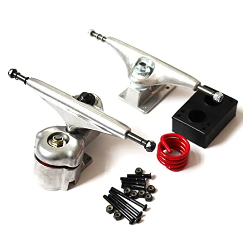 6,25 Surf Skate Truck Aluminiumlegierung Surfskate Brett Truck Teilversorgung Drehbare Federhalterung, Silber 6,25 Surf Skate Truck Aluminiumlegierung Surfskate Brett Truck Teilversorgung Drehbare Federhalterung, Silber von Dehumi