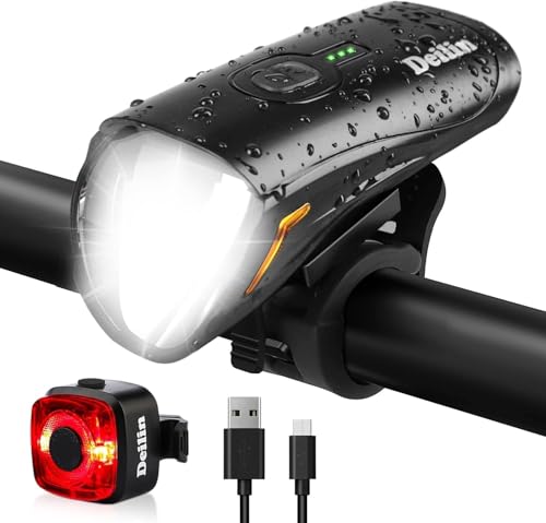 Deilin Upgraded LED Fahrradlicht Set, StVZO Zugelassen Fahrradlampe, Zugelassen USB Aufladbar Fahrradbeleuchtung, IPX5 Wasserdicht Fahrradlicht Vorne Frontlicht& Rücklicht Set Deilin Upgraded LED Fahrradlicht Set, StVZO Zugelassen Fahrradlampe, Zugelassen USB Aufladbar Fahrradbeleuchtung, IPX5 Wasserdicht Fahrradlicht Vorne Frontlicht& Rücklicht Set von Deilin