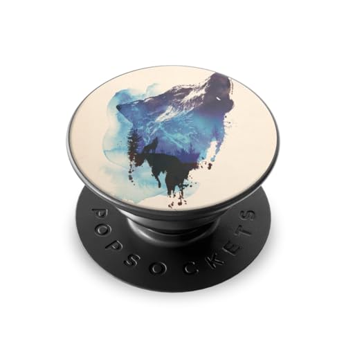 Popsockets PopGrip Handy Halterung Ständer Smartphone & Tablet Griff Wolf Graphic Illusion von DeinDesign