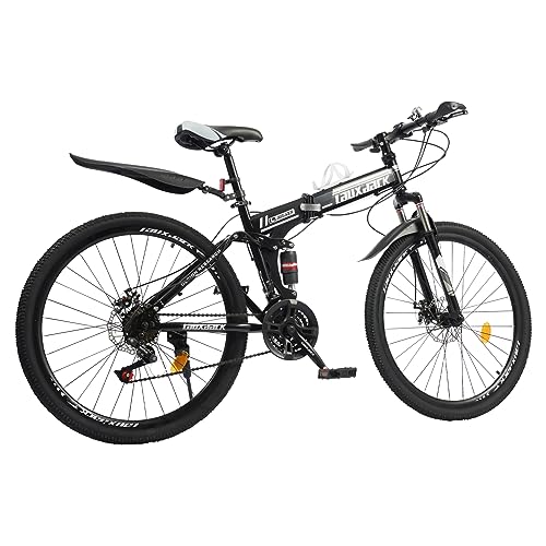 Dekltus 26 Zoll Mountainbike,Klappfahrrad Höhenverstellbar (80-95cm), Doppelscheibenbremse - 21 Gang MTB Fahrräder Maximale Tragfähigkeit 120kg,für Damen & Herren von Dekltus