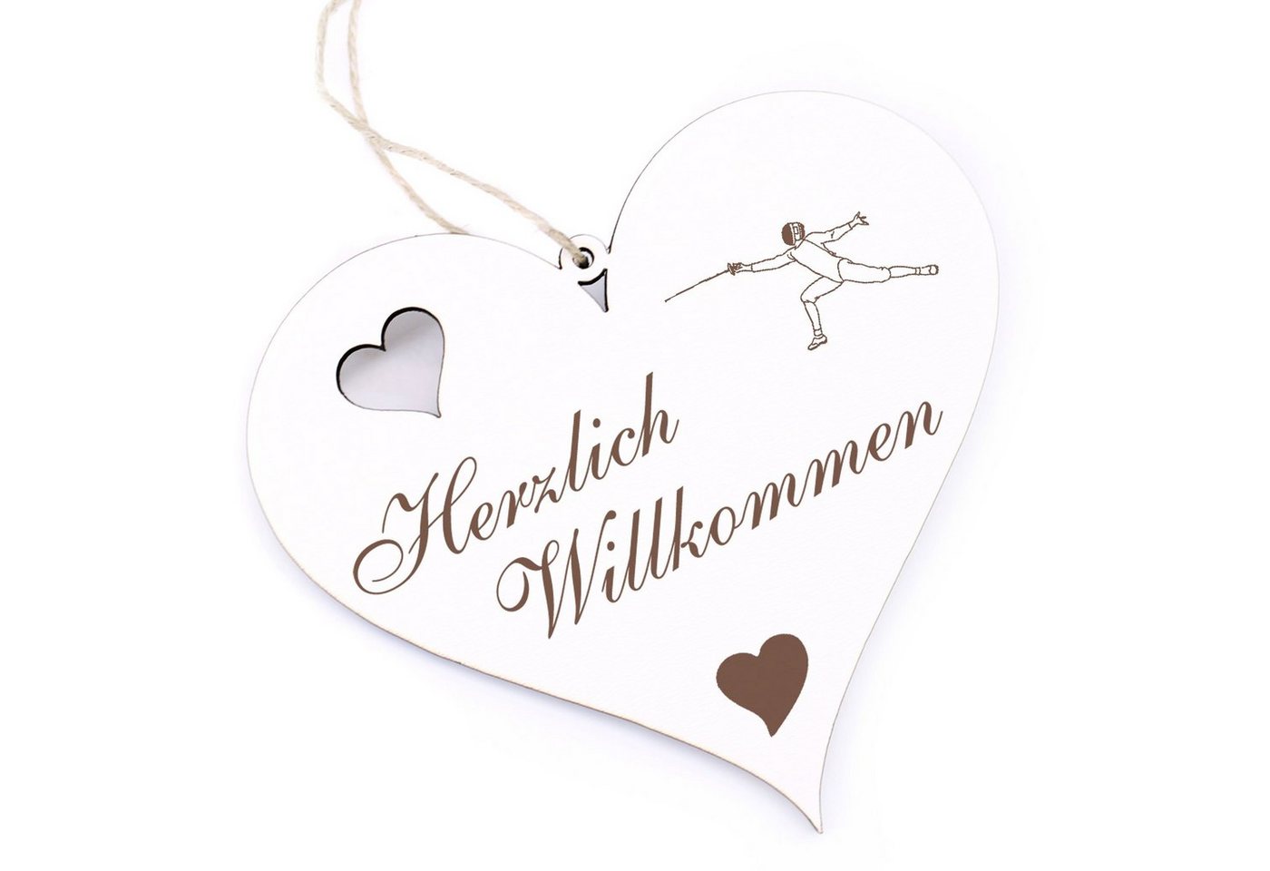 Dekolando Hängedekoration Herzlich Willkommen - Fechten - 13x12cm Dekolando Hängedekoration Herzlich Willkommen - Fechten - 13x12cm von Dekolando