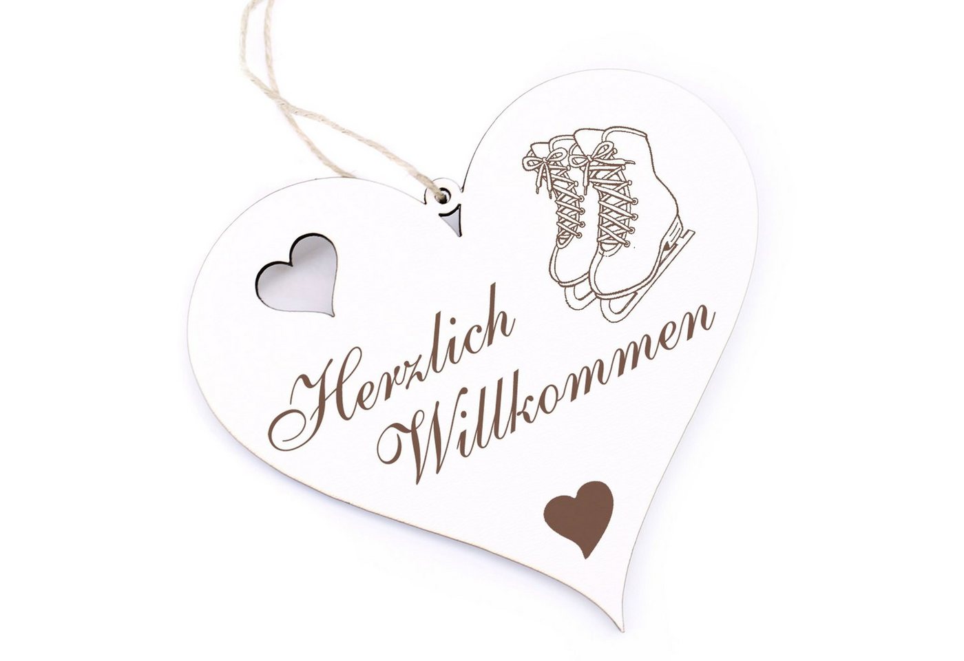 Dekolando Hängedekoration Herzlich Willkommen - Schlittschuhe - 13x12cm Dekolando Hängedekoration Herzlich Willkommen - Schlittschuhe - 13x12cm von Dekolando