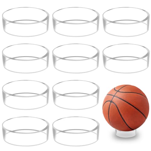 Delamiya 10 Stücke Acryl Ballhalter, Ballständer Fussball, Kristallkugel Display Basis, Ballständer Basketball, Quarzglas Steinkugel Basis, für Fussball, Bowling, Basketball, Volleyball und Handball von Delamiya