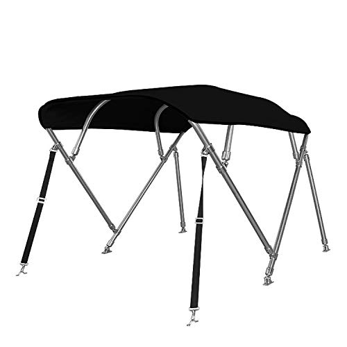 Deluxe 4-Stangen Edelstahl Bimini Top 155-169cm Breite (schwarz) von Deluxe