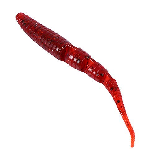 Angelköder Künstliche PVC-Weichköder Shad Lure Bait Wurm-artiges Angelset Angelgerät Zubehör für das Süßwasserfischen im Meer(rot) von Demeras
