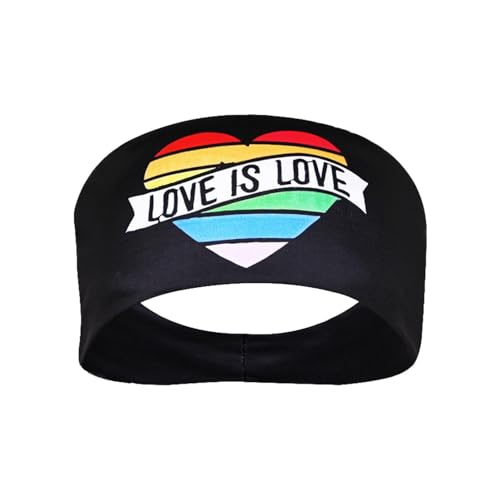 Demsyeq Regenbogen Pride Stirnband, Pride Stirnbänder für Frauen,Feuchtigkeitsableitendes Sport-Stirnband mit kreativem Design - Leichte Sport-Stirnband-Schweißbänder zum Laufen von Demsyeq