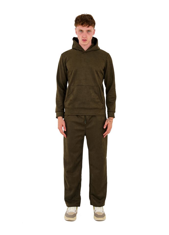 Denim Distriqt Jogginganzug Sportlicher Samt Jogginganzug mit Baggyhose Khaki S Denim Distriqt Jogginganzug Sportlicher Samt Jogginganzug mit Baggyhose Khaki S von Denim Distriqt