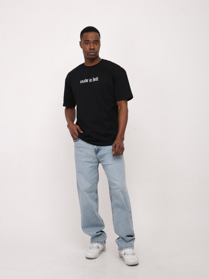 Denim House T-Shirt Extravagantes Herren T-Shirt mit lässigem Backprint Schwarz S Denim House T-Shirt Extravagantes Herren T-Shirt mit lässigem Backprint Schwarz S von Denim House