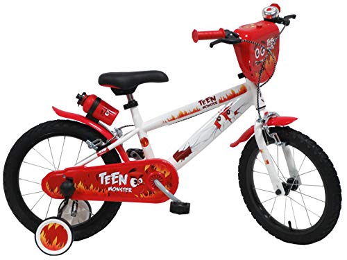 Denver Babys (Jungen) 16" Teen Monster 2416 Bike, Weiß/Rot/Schwarz von Denver