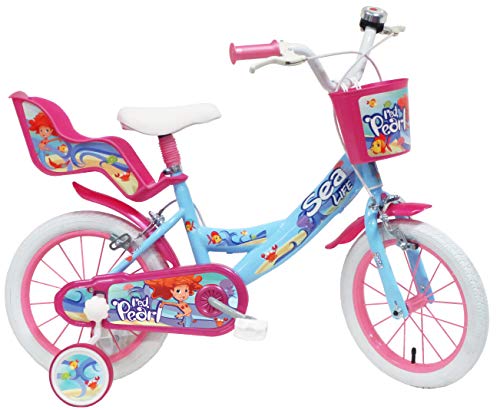 Denver Babys (Mädchen) 14" Sea Life Ref. 2295 Fahrrad, BLAU/FUXIA/WEISS von Denver