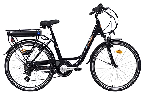 Discovery Damen E8000-26 Citybike mit 26 Zoll Rädern und Federgabel, Shimano 7 Gänge, Schwarz von Denver