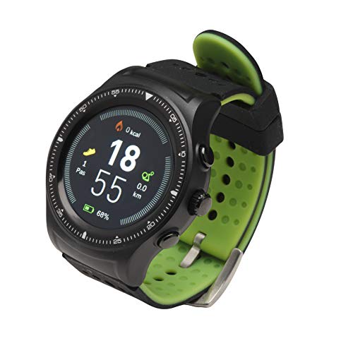 Denver SW-500 Bluetooth-Smartwatch mit GPS und Herzfrequenzmesser, Schwarz/Grün, Uni von Denver