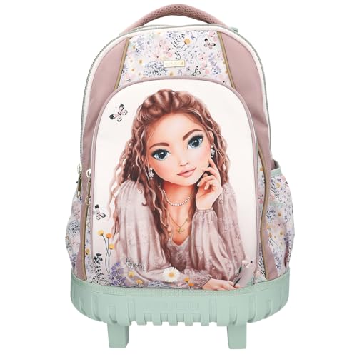 Depesche 13305 TOPModel Summer Feeling - Schulrucksack Trolley in Rosa und Grün, mit Model Motiv und Blumen Muster, Schultasche mit Teleskopgriff und Rollen Depesche 13305 TOPModel Summer Feeling - Schulrucksack Trolley in Rosa und Grün, mit Model Motiv und Blumen Muster, Schultasche mit Teleskopgriff und Rollen von Depesche