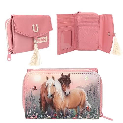 Depesche Miss Melody Florales Pferde-1 Stück Portemonnaie aus Polyester, gebrochenes Rosa mit Hufeisen-Applikation Depesche Miss Melody Florales Pferde-1 Stück Portemonnaie aus Polyester, gebrochenes Rosa mit Hufeisen-Applikation von Depesche