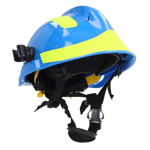 Bauschutzhelm, Verstellbarer Rettungsschutzhelm, Geschlitzter Belüfteter Helm, Hitzebeständiger, Stoßdämpfender Sicherheitsarbeitshelm, Kopfschutz für Männer (Blue) von Depisuta