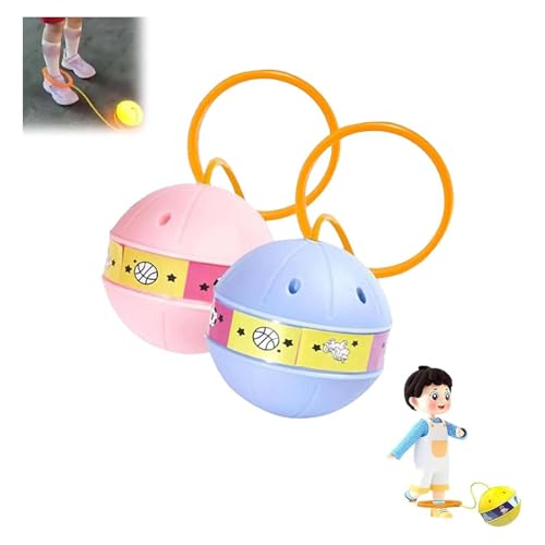 Goodwillbrave Glowing Bouncing Ball, Skip it, Glowing Bouncing Ball, Goodwillbrave One Legged Swinging Ankle Skipping Bouncy Ball, Jump Balance Sports Toy for Kids Adults Training (MIX 2PC-C) von Depploo