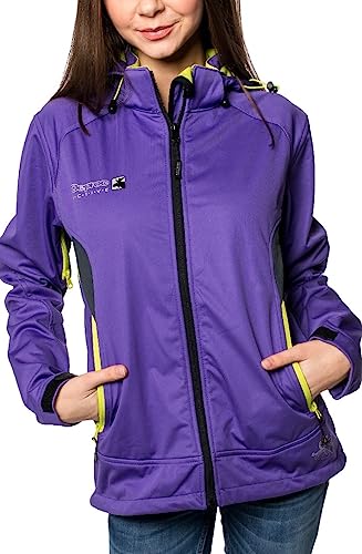 Deproc Active Damen Softshelljacke mit abnehmbarer Kapuze Übergangsjacke Windbreaker DOWNTON PEAK von DEPROC-Active