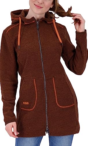 Deproc Active Damen Strickfleecejacke Fleecejacke Übergangsjacke Windbreaker mit Kapuze KENNEWICK II von DEPROC-Active