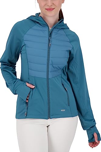 Deproc Active Damen Strickfleecejacke Fleecejacke mit leichter Kapuze Übergangsjacke Windbreaker ELMCOURT III von DEPROC-Active