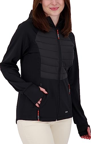 Deproc Active Damen Strickfleecejacke Fleecejacke mit leichter Kapuze Übergangsjacke Windbreaker ELMCOURT III von DEPROC-Active