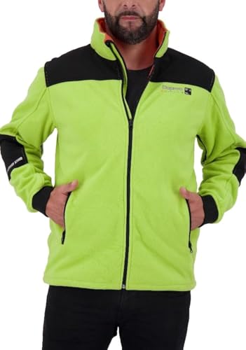 Deproc Active Herren Strickfleecejacke Fleecejacke mit leichter Kapuze Übergangsjacke Windbreaker CANADA II, Grün von DEPROC-Active