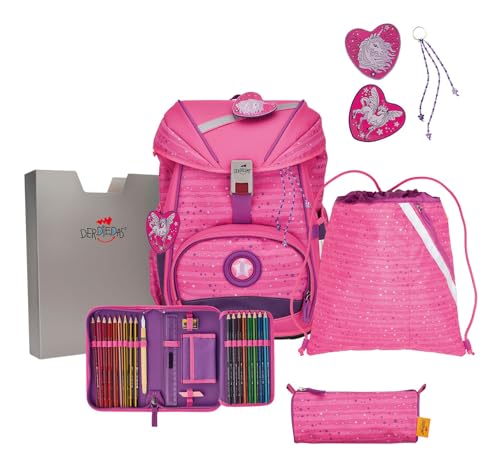 DER DIE DAS leichter Schulrucksack, ErgoFlex Pretty Unicorn Set 5-teilig, ca. 22 l Volumen, ca. 800 g Gewicht DER DIE DAS leichter Schulrucksack, ErgoFlex Pretty Unicorn Set 5-teilig, ca. 22 l Volumen, ca. 800 g Gewicht von DerDieDas