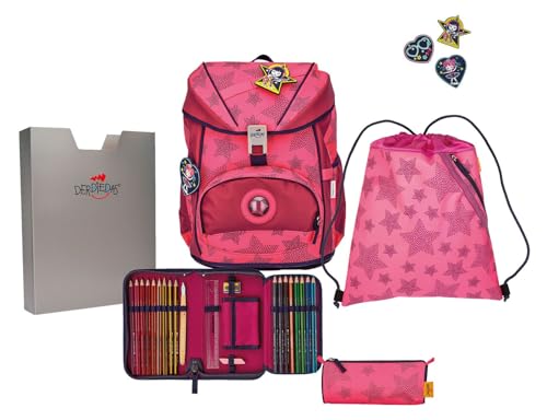 DerDieDas ErgoFlex Superflash Neon Schulranzenset 5-teilig Neon Star von DerDieDas