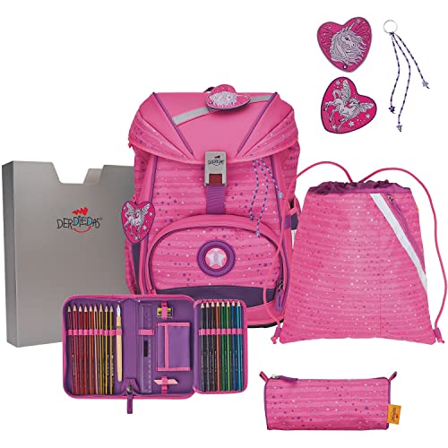 DerDieDas Schulrucksack Set 5-TLG. Ergoflex Pretty Unicorn 2023 von DerDieDas