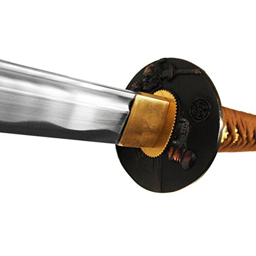 DerShogun Katana Samuraischwert Saya matt schwarz Sageo Hellbraun von DerShogun