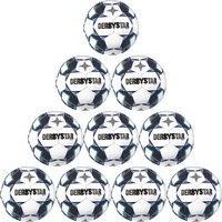 10er Ballpaket DERBYSTAR Apus TT Fußball 32 Panel mit Hybrid-Technologie und FIFA Basic Zertifikat weiß/blau 5 von Derbystar