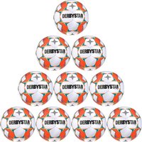 10er Ballpaket DERBYSTAR Atmos Light AG 350g Leicht-Fußball für Kunstrasenplätze weiß/orange/blau 4 von Derbystar