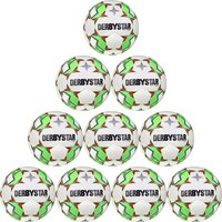 10er Ballpaket DERBYSTAR Brillant Dual-Bonded S-Light 290g Leicht-Fußball weiß/grün/rot 3 von Derbystar